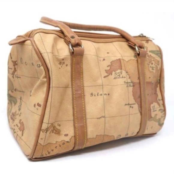 Gitano Handbags - Vintage Gitano Globe Faux Leather Handbag